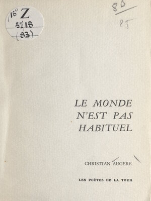 cover image of Le monde n'est pas habituel